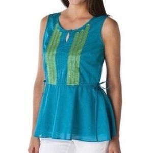 Calypso St Barth for Target teal peplum top